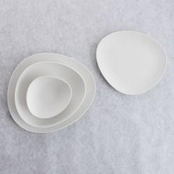 Bowl Bidasoa Fosil White Ceramic Oval 14 x 12,4 x 4,8 cm (12 Units)