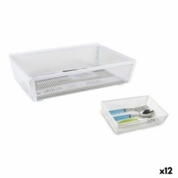 Cutlery Organiser Confortime Metal White 21,8 x 15,24 x 5,2 cm (12 Units)