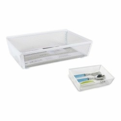 Cutlery Organiser Confortime Metal White 21,8 x 15,24 x 5,2 cm (12 Units)