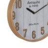 Wall Clock White Natural Wood Crystal 32 x 32 x 4,5 cm