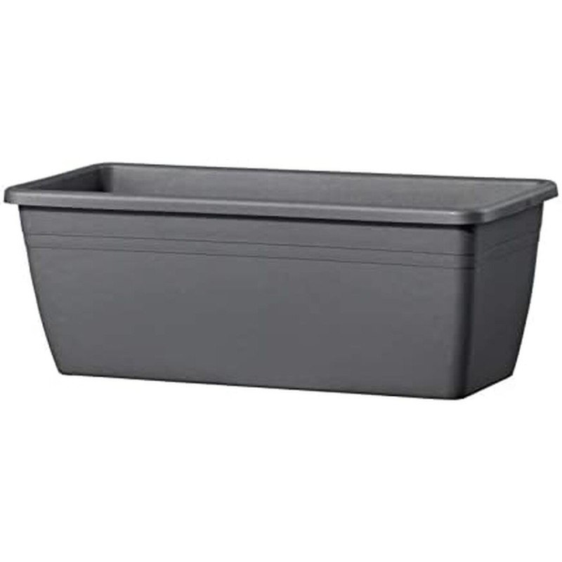 Plant pot Deroma Rectangular Anthracite Dark grey Injected