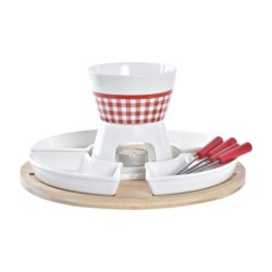 Fondue DKD Home Decor Red 26,5 x 26,5 x 1,5 cm (10 pcs)