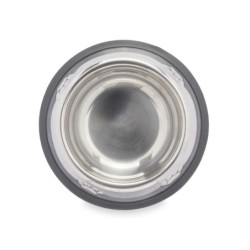 Dog Feeder Silver Grey Rubber Metal 15 x 4 x 15 cm (24 Units)