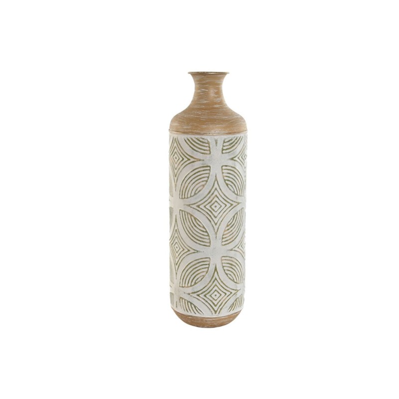 Vase Home ESPRIT Green Beige Natural Metal Tropical 18 x 18 x 56 cm