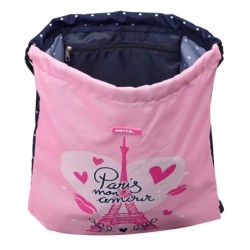 Backpack with Strings Safta Paris Pink Navy Blue 35 x 40 x 1 cm