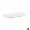 Serving Platter Bidasoa Glacial White Ceramic 31 x 18 cm (6 Units) (Pack 6x)