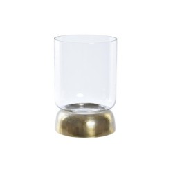 Candleholder DKD Home Decor Crystal Golden Aluminium 14 x 14 x 21 cm