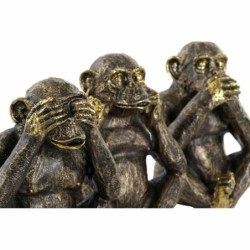 Christmas bauble DKD Home Decor Monkey Golden Resin 15 x 12 x 19 cm (3 Units)