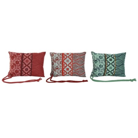 Cushion Home ESPRIT Red Green Coral 30 x 10 x 20 cm (3 Units)