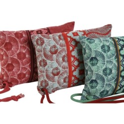 Cushion Home ESPRIT Red Green Coral 30 x 10 x 20 cm (3 Units)