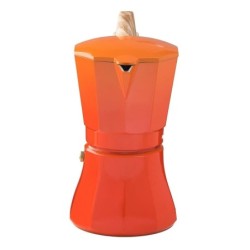 Italian Coffee Pot Oroley Petra 6 Cups Orange Aluminium