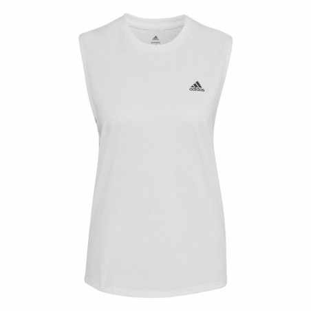 Women's Sleeveless T-shirt Adidas Muscle Run Icons White