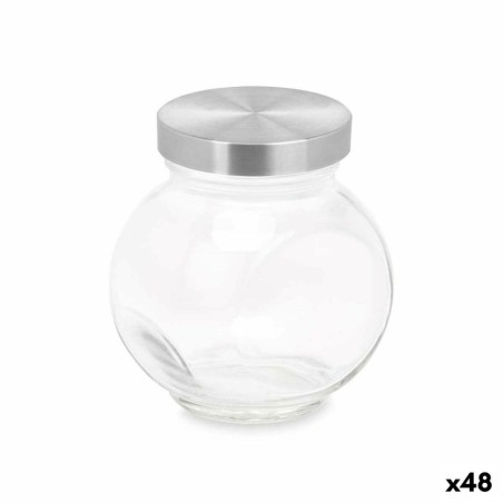 Biscuit jar Transparent Glass 180 ml (48 Units) With lid Adjustable