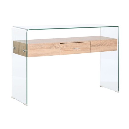 Console DKD Home Decor Transparent Light brown Crystal MDF Wood 120 x 35 x 80 cm