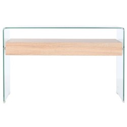 Console DKD Home Decor Transparent Light brown Crystal MDF Wood 120 x 35 x 80 cm