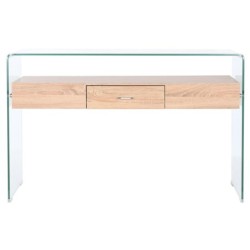 Console DKD Home Decor Transparent Light brown Crystal MDF Wood 120 x 35 x 80 cm