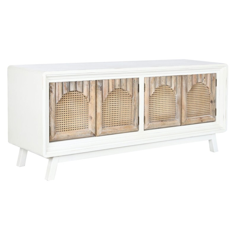 TV furniture Home ESPRIT White Natural Fir MDF Wood 156 x 40 x 64 cm