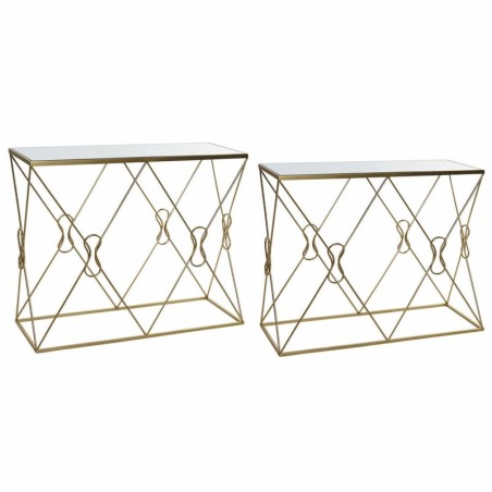 Console DKD Home Decor Mirror Golden Metal (102 x 36 x 81 cm) (97 x 31 x 76 cm) (2 pcs)