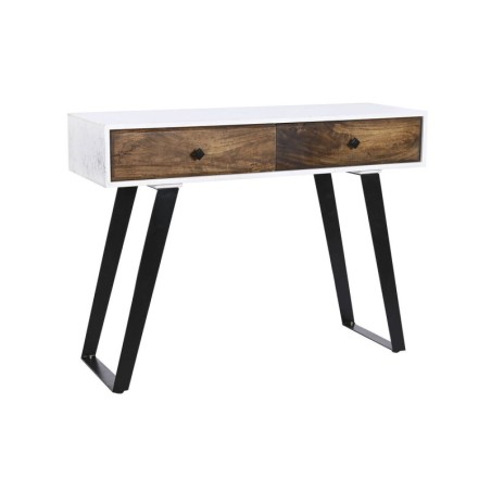 Console DKD Home Decor Metal White Mango wood 105 x 35 x 77 cm