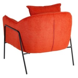 Armchair 76,5 x 70 x 74 cm Synthetic Fabric Metal Orange