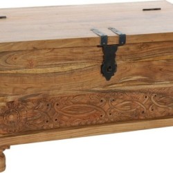 Chest DKD Home Decor Natural Colonial Iron Acacia 90 x 41 x 45 cm