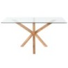 Dining Table Home ESPRIT Oak Tempered Glass 160 x 90 x 75 cm