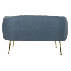 Sofa DKD Home Decor Foam Blue Golden Metal Wood 129 x 75 x 73 cm