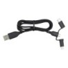 USB Cable to USB-C and Lightning Ewent EW1376 (1 m) Black