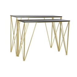 Console DKD Home Decor Black Golden Wood Metal 107,5 x 36 x 79,5 cm