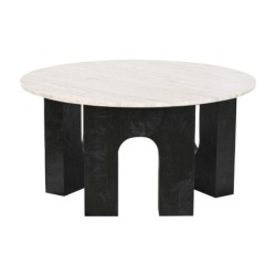 Centre Table Home ESPRIT Marble Mango wood 80 x 80 x 40 cm