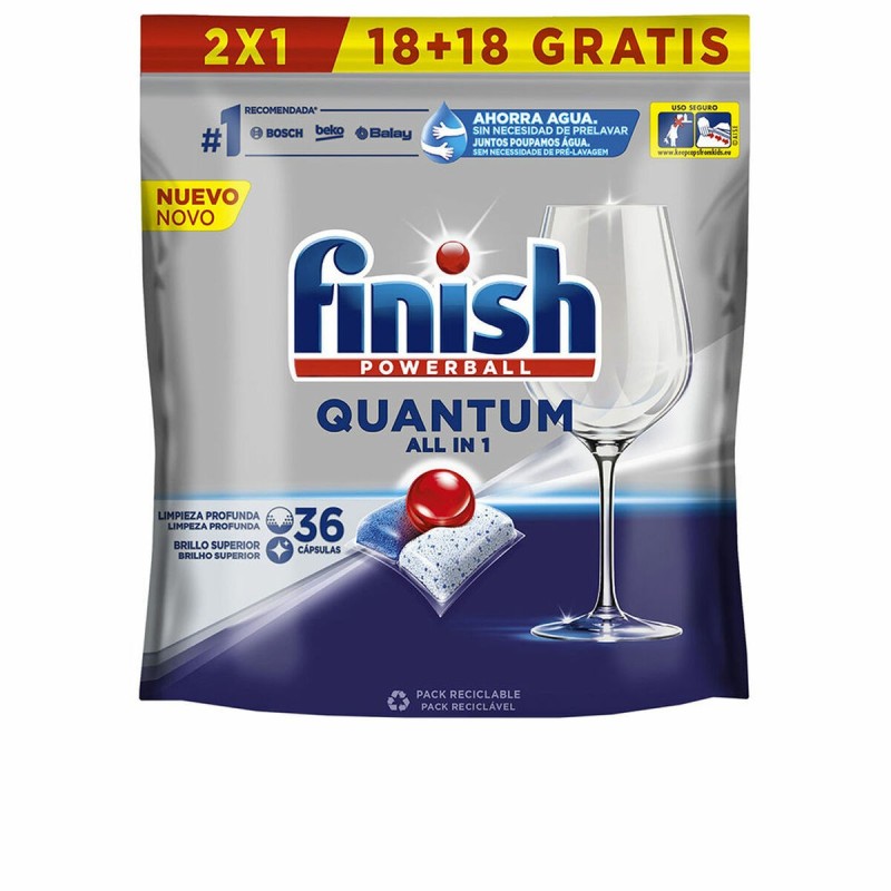 Dishwasher lozenges Finish Quantum (36 Units)