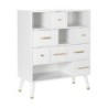 Chest of drawers DKD Home Decor Natural Metal White Cream Melamin (76 x 34 x 94 cm)