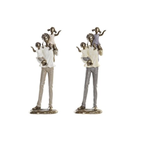 Decorative Figure DKD Home Decor White Copper Family 10 x 6 x 28 cm (2 Units)