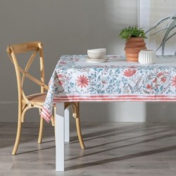 Tablecloth 140 x 140 cm Blue Polyester 100% cotton