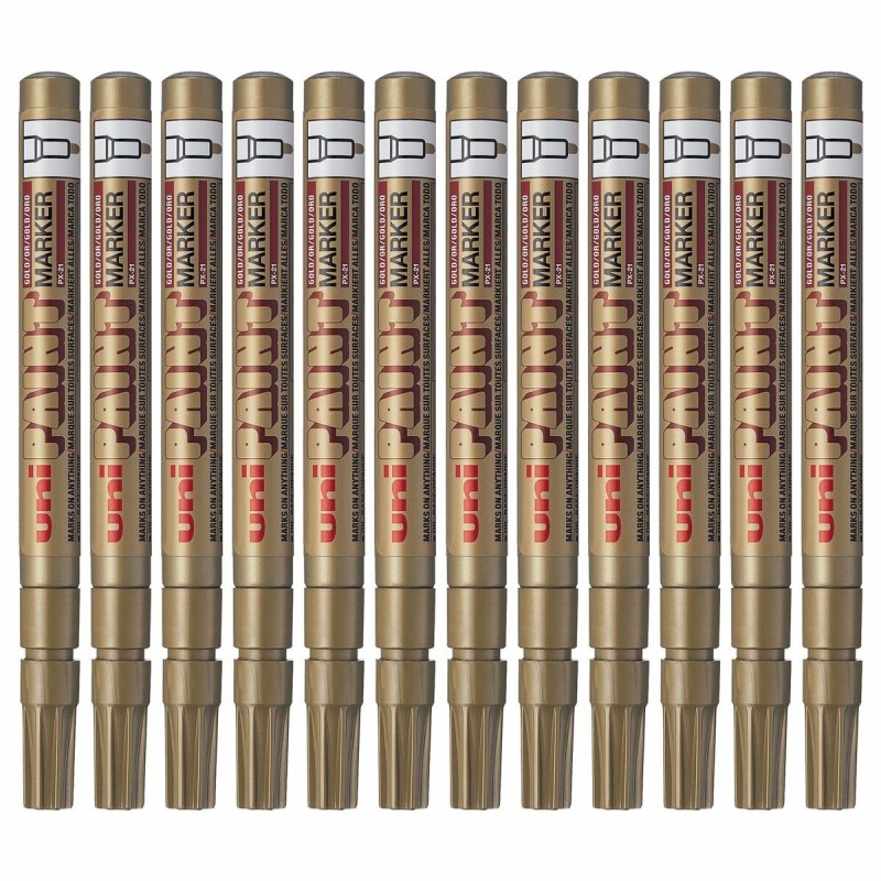 Permanent marker Uni-Ball Paint PX-21L Golden 12 Pieces