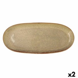 Plate Bidasoa Ikonic Ceramic Brown (36 x 16 cm) (Pack 2x)