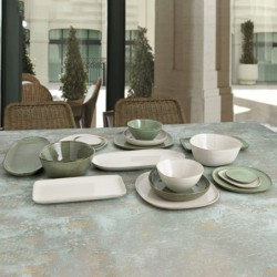 Serving Platter Bidasoa Ikonic Green Ceramic 36 x 16 cm (Pack 2x)