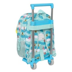 3D School Bag with Wheels Spongebob Stay positive Blue White 26 x 34 x 11 cm