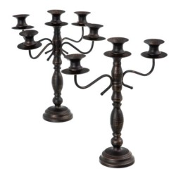 Candle Holder 42 x 12 x 42 cm Black Metal