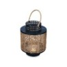 Lantern Black Metal 17 x 23 x 17 cm (4 Units) Rattan