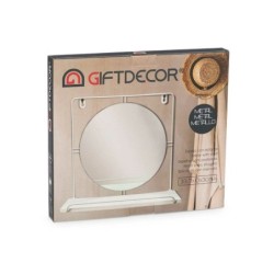 Wall mirror White Metal MDF Wood 33,7 x 30 x 10 cm (4 Units)