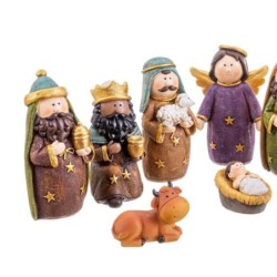 Christmas bauble Multicolour Polyresin Nativity/Bethlehem 12,5 cm (10 Pieces)