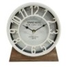 Table clock Versa White MDF Wood (20 x 20 x 6 cm) (Ø 20 cm)