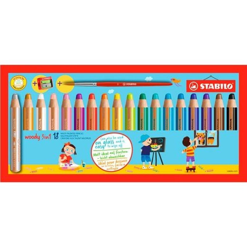 Colouring pencils Stabilo Woody 3 in 1 3-in-1 Multicolour