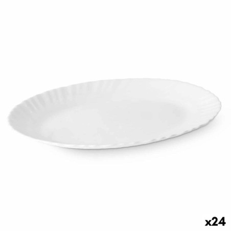 Serving Platter White Glass 25 x 2 x 19 cm (24 Units)