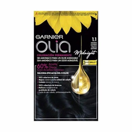 Permanent Dye Garnier Olia Ammonia-free Nº 1,10 Black Sapphire