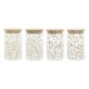 Tin DKD Home Decor Bamboo Borosilicate Glass Shabby Chic 1 L 10 x 10 x 17 cm (4 Units)