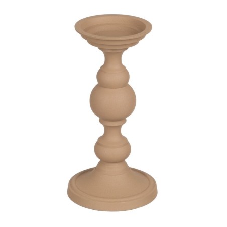 Candleholder 15 x 15 x 28 cm Beige Aluminium