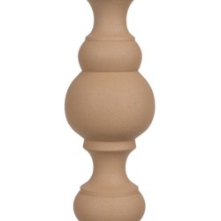 Candleholder 15 x 15 x 28 cm Beige Aluminium