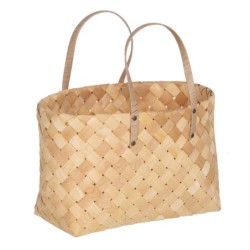 Basket set Natural Wood 50 x 22 x 28 cm (2 Units)